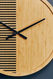 Orsina Easily Maintained Large Wooden Wall Clock, Large Wood Dial Clock In Kitchen, Contemporary Large Wall Clock in Natural - thumbnail 6