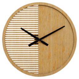 Orsina Easily Maintained Large Wooden Wall Clock, Large Wood Dial Clock In Kitchen, Contemporary Large Wall Clock in Natural