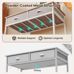 Gymax 90 cm Computer Desk Home Office Desk Vanity Desk With 2 Drawers in Natural - thumbnail 7