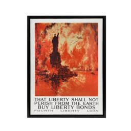 "Artery8 J Pennell Liberty Shall Not Perish From The Earth Framed Canvas Art in Orange - Size: W12"" x H16""" - thumbnail 1