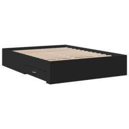 Berkfield Home Bed Frame with Drawers without Mattress Black 135x190 cm Double - thumbnail 6