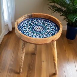 Hartsmede Handmade Side Table with Detachable Legs Marrakesh in Blue - thumbnail 4