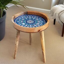 Hartsmede Handmade Side Table with Detachable Legs Marrakesh in Blue - thumbnail 5