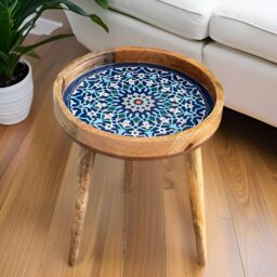 Hartsmede Handmade Side Table with Detachable Legs Marrakesh in Blue - thumbnail 2