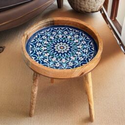 Hartsmede Handmade Side Table with Detachable Legs Marrakesh in Blue - thumbnail 6