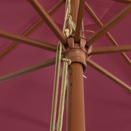 Berkfield Home Garden Parasol with Wooden Pole Bordeaux Red 400x273 cm - thumbnail 6