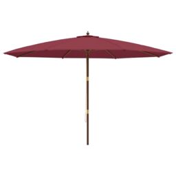 Berkfield Home Garden Parasol with Wooden Pole Bordeaux Red 400x273 cm - thumbnail 4