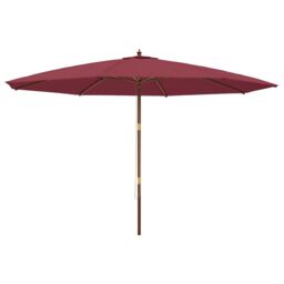 Berkfield Home Garden Parasol with Wooden Pole Bordeaux Red 400x273 cm - thumbnail 2
