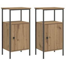 Berkfield Home Bedside Cabinets 2 pcs Artisan Oak 41x31x80 cm Engineered Wood in Brown - Size: 41 x 31 x 80 cm - thumbnail 1