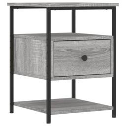 Berkfield Home Bedside Cabinet Grey Sonoma 40x42x56 cm Engineered Wood - Size: 40 x 42 x 56 cm - thumbnail 1