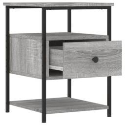 Berkfield Home Bedside Cabinet Grey Sonoma 40x42x56 cm Engineered Wood - Size: 40 x 42 x 56 cm - thumbnail 5