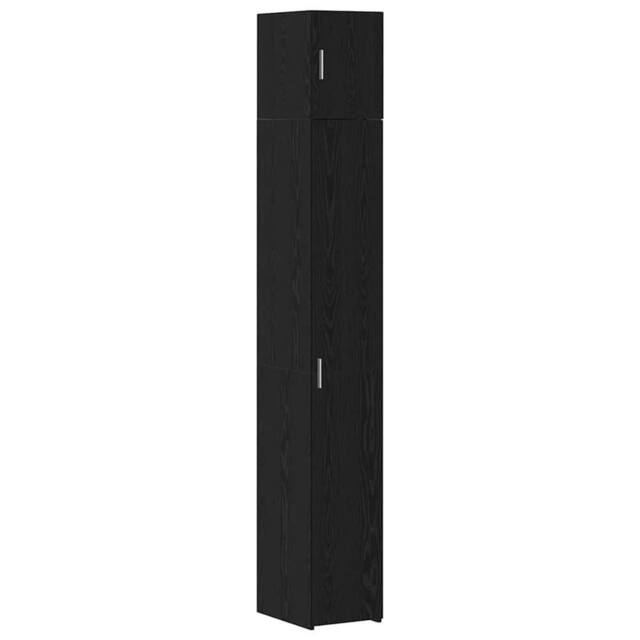 Berkfield Home Slim Storage Cabinet Black Oak 30x42.5x225 cm Engineered Wood - image 1