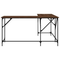 Berkfield Home Desk Brown Oak 149x149x75 cm Engineered Wood - Size: 149 x 149 x 75 cm - thumbnail 4