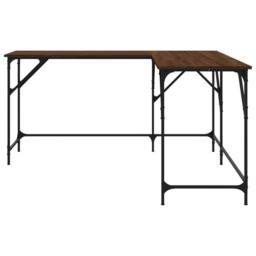 Berkfield Home Desk Brown Oak 149x149x75 cm Engineered Wood - Size: 149 x 149 x 75 cm - thumbnail 5