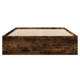 Berkfield Home Durable Bed Frame Frame Smoked Oak 120x190 cm Small Double Wood in Brown - thumbnail 5