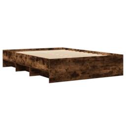 Berkfield Home Durable Bed Frame Frame Smoked Oak 120x190 cm Small Double Wood in Brown - thumbnail 4