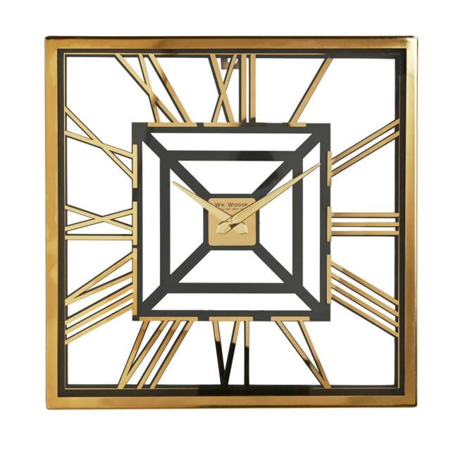 WILLIAM WIDDOP Square Metal Wall Clock in Gold - image 1