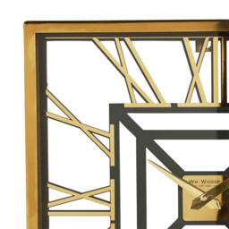 WILLIAM WIDDOP Square Metal Wall Clock in Gold - thumbnail 3