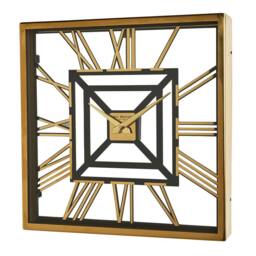 WILLIAM WIDDOP Square Metal Wall Clock in Gold - thumbnail 4