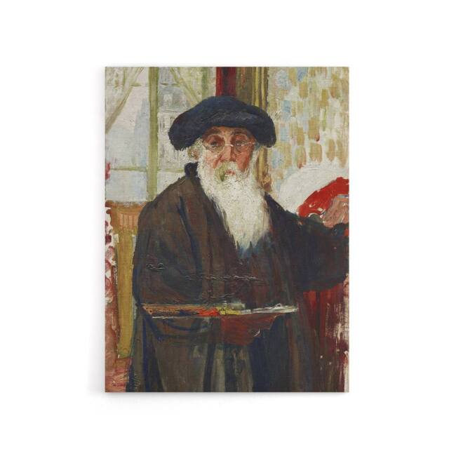 "Artery8 Self Portrait With Paint Palette Pissarro Canvas Wall Art - Size: W18"" x H24""" - image 1