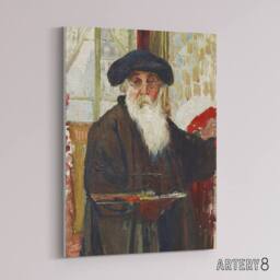 "Artery8 Self Portrait With Paint Palette Pissarro Canvas Wall Art - Size: W18"" x H24""" - thumbnail 2