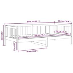 Berkfield Home Day Bed Honey Brown Solid Pinewood 90x200 cm - thumbnail 9