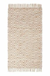 Homescapes Sierra Neutral Diamond Pattern Hemp Chindi Rug in Natural - Size: 120 cm x 170 cm - thumbnail 2