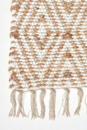 Homescapes Sierra Neutral Diamond Pattern Hemp Chindi Rug in Natural - Size: 120 cm x 170 cm - thumbnail 3