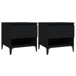 Berkfield Home Side Tables 2 pcs Black 50x46x50 cm Engineered Wood - Size: 50 x 46 x 50 cm - thumbnail 2