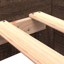 Berkfield Home Bed Frame Frame Brown Oak 75x190 cm Small Single Wood - thumbnail 7