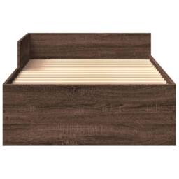 Berkfield Home Bed Frame Frame Brown Oak 75x190 cm Small Single Wood - thumbnail 5