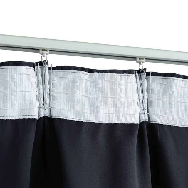 Berkfield Home Elegant Blackout Curtains with Hooks 2 pcs Anthracite 140x245 cm in Dark Grey - image 1
