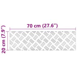Berkfield Home Aluminium Checker Plates 2 pcs Anti-Slip 70x20 cm in Silver - Size: Medium - thumbnail 7