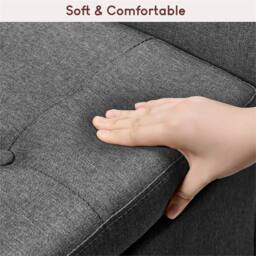 Kelvenix Dark Grey Linen Storage Ottoman Seat Stool Bench - Size: 0.6m2 - thumbnail 4