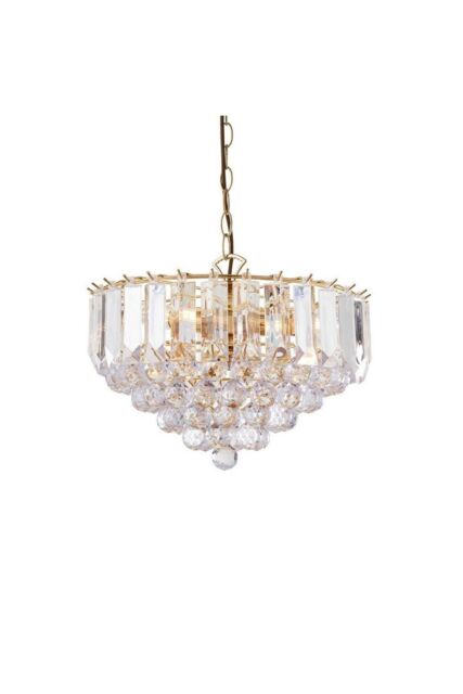 Netlighting Fargo 3 Light Ceiling Pendant Acrylic Brass E14 in Gold - image 1