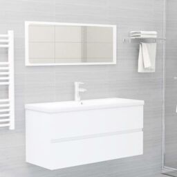 Berkfield Home Sink Cabinet White 100x38.5x45 cm Engineered Wood - thumbnail 3