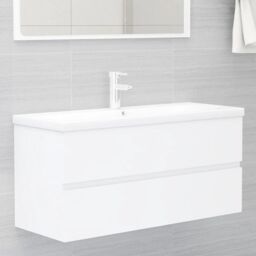 Berkfield Home Sink Cabinet White 100x38.5x45 cm Engineered Wood - thumbnail 1