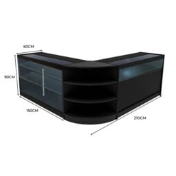 Monstershop Demeter LED Shop Counter Set K1500, B1500 & LM60 - Black - thumbnail 3