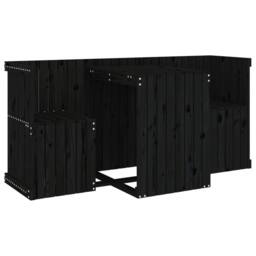 Berkfield Home Balcony Set 2 Seater Black Solid Wood Pine