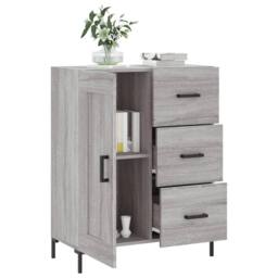 Berkfield Home Sideboard Grey Sonoma 69.5x34x90 cm Engineered Wood - thumbnail 4