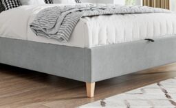 Bedmaster Rhodes Velvet Ottoman Bed & Signature Platinum 2000 Pocket Sprung Mattress in Light Grey - Size: Double - thumbnail 5