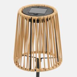 OHS Rattan Solar Table Lamp Cordless Outdoor Garden Light Auto Sensor in Natural - thumbnail 7