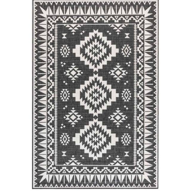 THE RUGS Dynamic Reversible Indoor & Outdoor Rug Polypropylene Oriental Rug in Black - Size: 200 cm x 290 cm - image 1