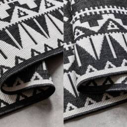 THE RUGS Dynamic Reversible Indoor & Outdoor Rug Polypropylene Oriental Rug in Black - Size: 200 cm x 290 cm - thumbnail 4