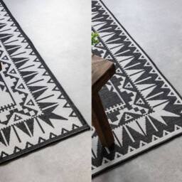 THE RUGS Dynamic Reversible Indoor & Outdoor Rug Polypropylene Oriental Rug in Black - Size: 200 cm x 290 cm - thumbnail 5