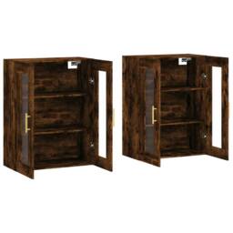Berkfield Home Wall Mounted Cabinets 2 pcs Smoked Oak Engineered Wood in Brown - thumbnail 4