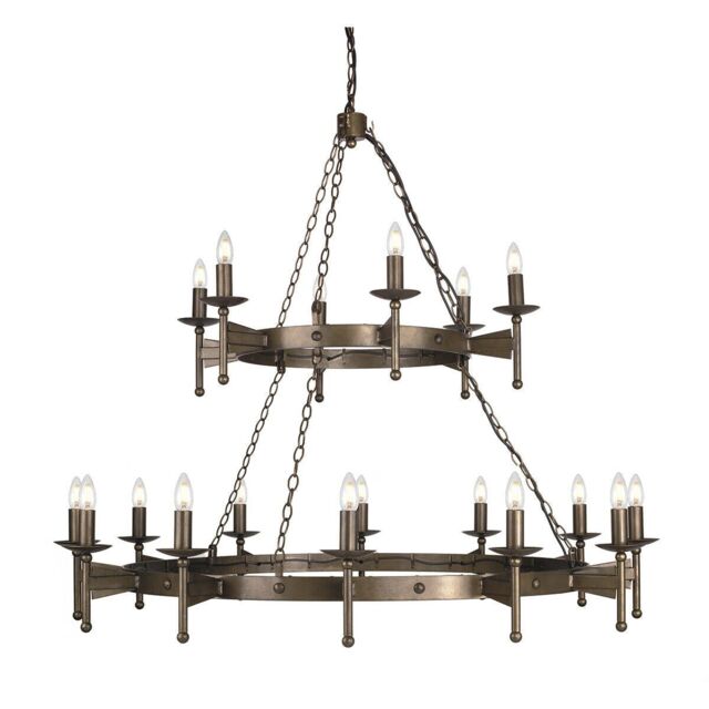 Loops 18 Bulb Chandelier Hanging Pendant LIght Old Bronze LED E14 60W Bulb