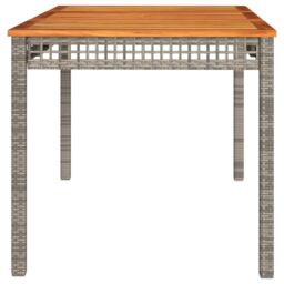 Berkfield Home Garden Table Grey 140x80x75 cm Poly Rattan Acacia Wood - Size: 140 x 80 x 75 cm - thumbnail 5