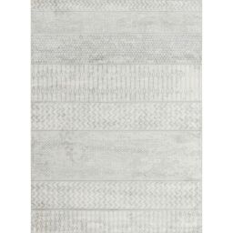 Livabliss Monaco-Geometric Grey Ivory Living Dining Bedroom Rug in Silver - Size: 130 cm x 190 cm - thumbnail 2