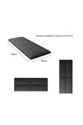 Aspire EasyMount Wall Mounted Upholstered Panels, Modular DIY Headboard in Saxon Twill Fabric (Pack of 4) in Charcoal - thumbnail 5